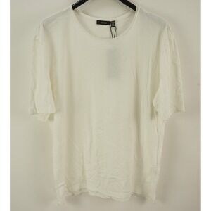 New Hedge Men's 2XL Short Sleeve Ivory Knit Heather Cotton Round‎ Neck T-Shirt